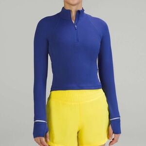 Lululemon Its Rulu Run Cropped Half Zip *Ribbed